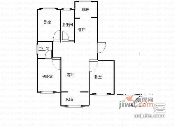 鑫苑湖岸名家4室2厅2卫160㎡户型图