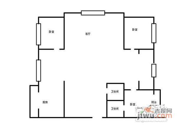 鑫苑湖岸名家4室2厅2卫160㎡户型图