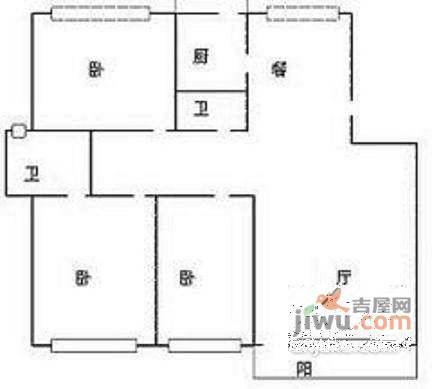 金河国际华庭4室3厅3卫208㎡户型图