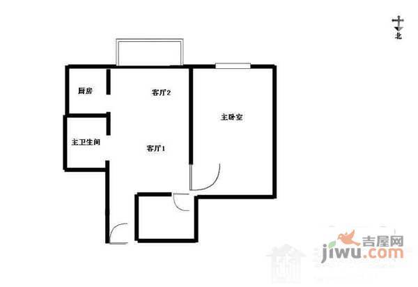 金河国际华庭1室1厅1卫户型图