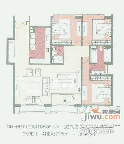 湖畔佳苑3室2厅2卫143㎡户型图