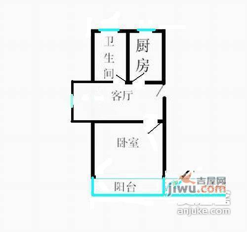 青苑小区1室1厅1卫74㎡户型图