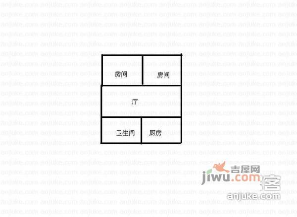 挹秀新村2室1厅1卫68㎡户型图