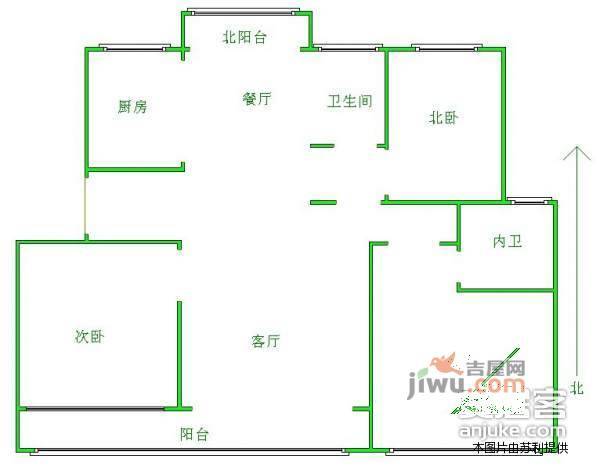 仲雅苑北区3室2厅2卫117㎡户型图