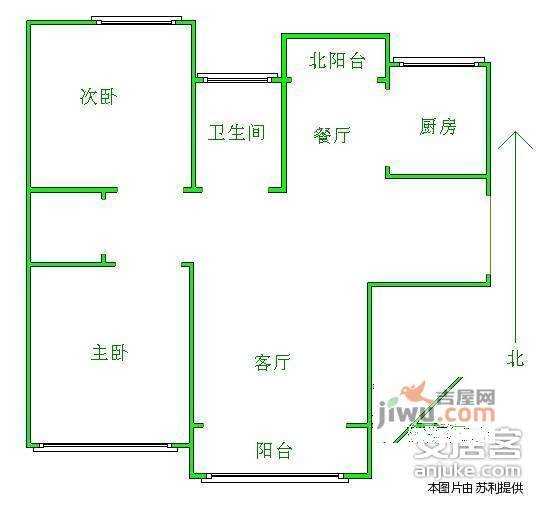 万达广场2室2厅1卫98㎡户型图