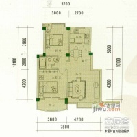 金色家园2室1厅1卫户型图