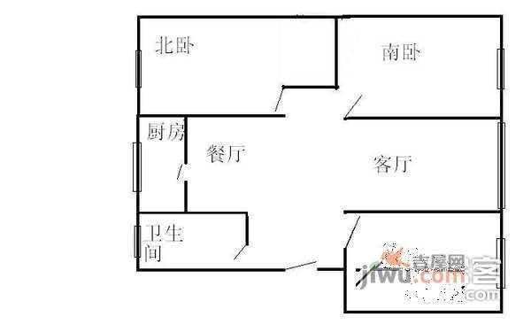 金色家园3室1厅1卫户型图