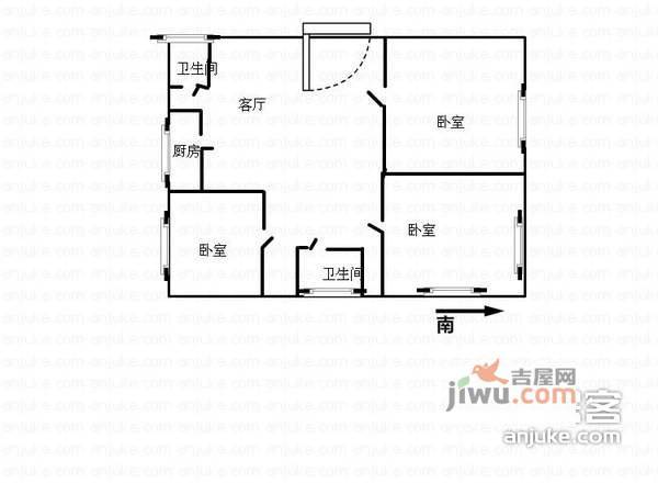 嘉宝花园一期3室2厅2卫160㎡户型图