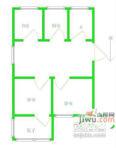 嘉宝花园一期3室2厅1卫户型图