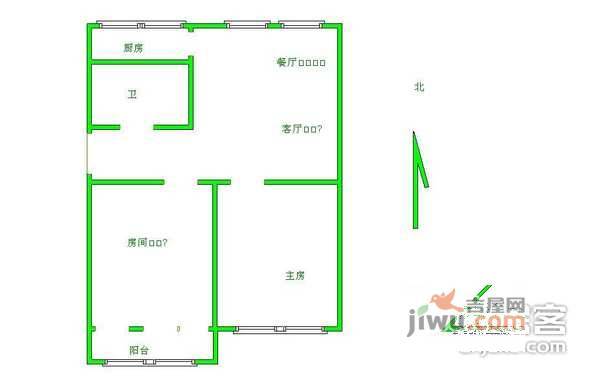 金龙花园2室2厅2卫105㎡户型图