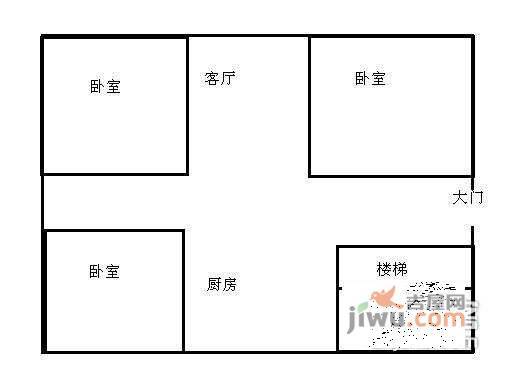 金龙花园3室2厅1卫111㎡户型图