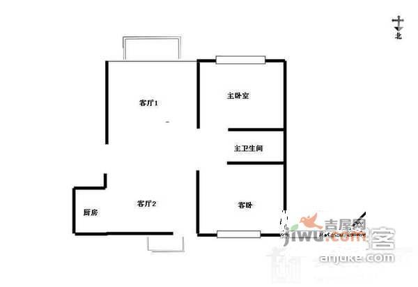 金龙花园2室2厅1卫110㎡户型图