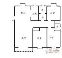 元和之春3室2厅2卫156㎡户型图