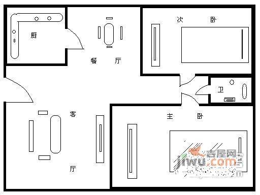 金榈湾2室2厅1卫89㎡户型图