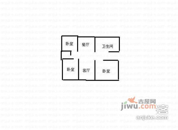 马浜花园3室2厅1卫123㎡户型图