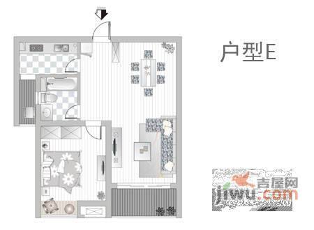 埃拉国际自由水岸2室2厅1卫100㎡户型图