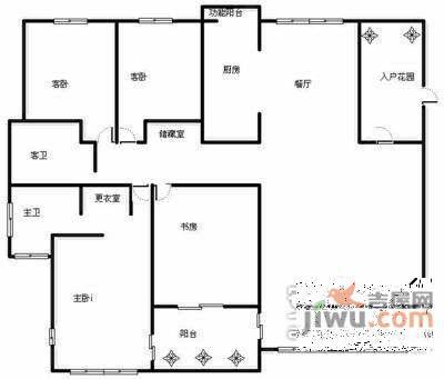 东城郡4室2厅2卫166㎡户型图