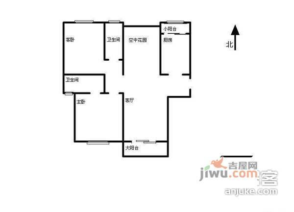 东城郡3室2厅2卫135㎡户型图