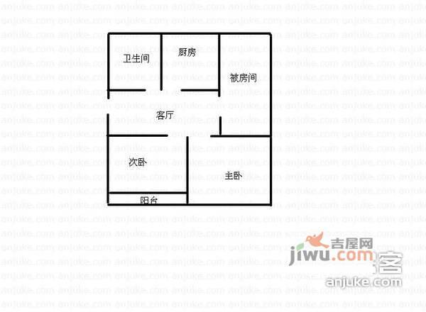 友新新村3室1厅1卫98㎡户型图