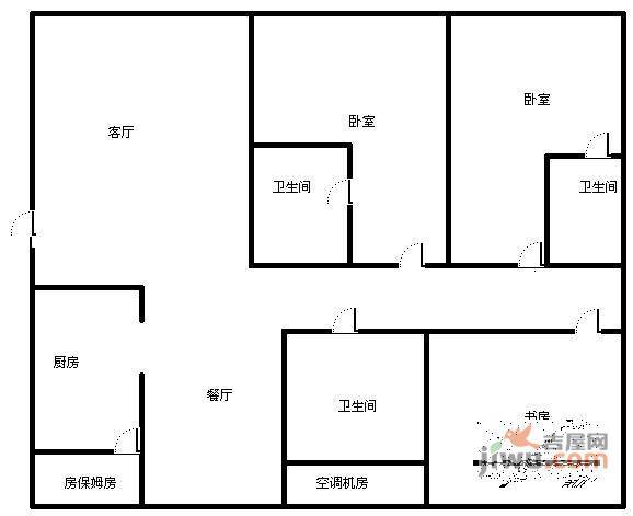 中茵皇冠国际3室2厅3卫219㎡户型图