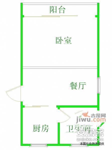 友联二村1室1厅1卫56㎡户型图