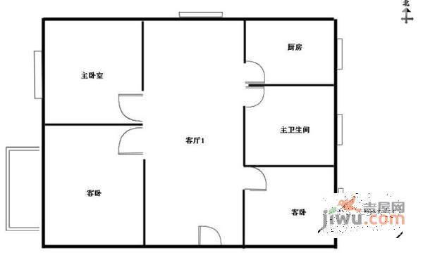 友联二村3室2厅1卫93㎡户型图