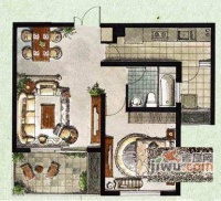 东湖林语1室1厅1卫户型图