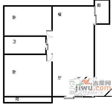 东港新村1室1厅1卫48㎡户型图