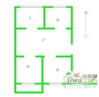 山水映象1室1厅1卫56㎡户型图