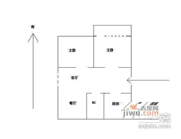 山水映象2室1厅1卫78㎡户型图