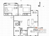 格林花园3室2厅1卫158㎡户型图