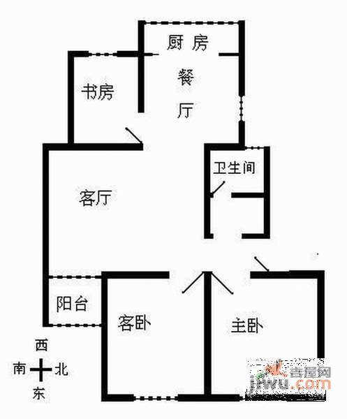 国际公馆2室2厅1卫109㎡户型图