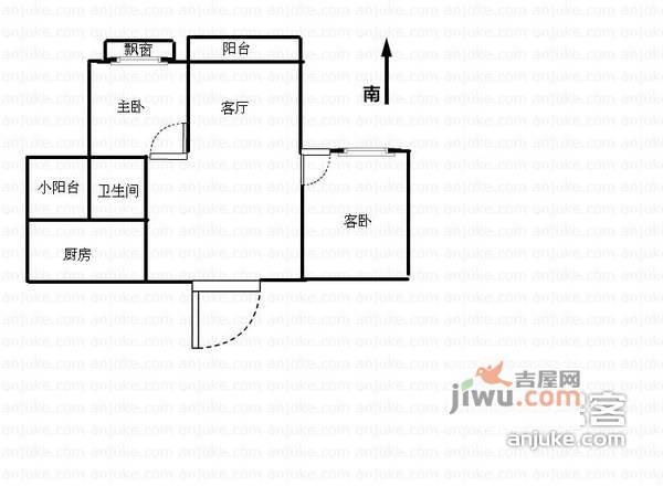 国际公馆2室2厅1卫109㎡户型图