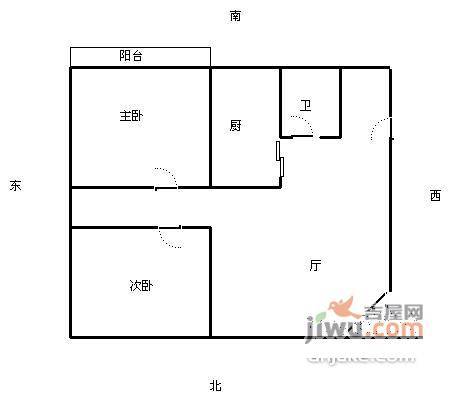 嘉怡苑2室2厅1卫100㎡户型图