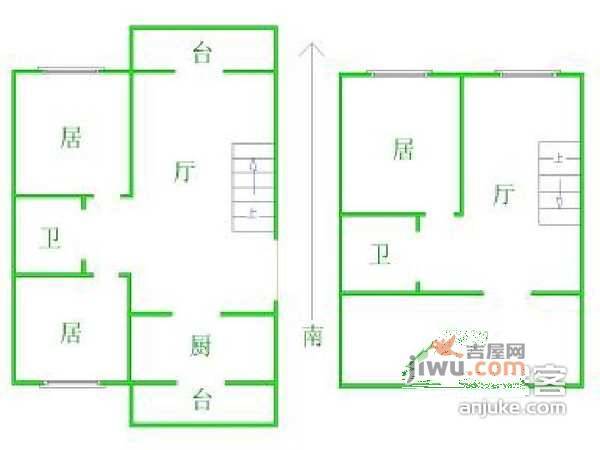 新升新苑珠江苑4室3厅2卫100㎡户型图