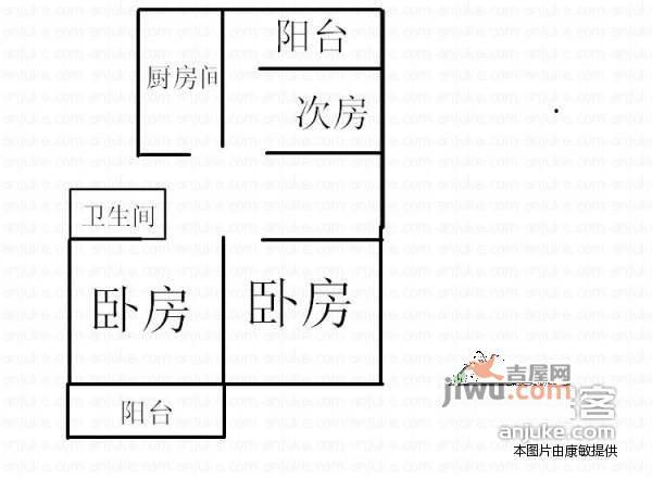 梅亭苑3室1厅2卫102㎡户型图