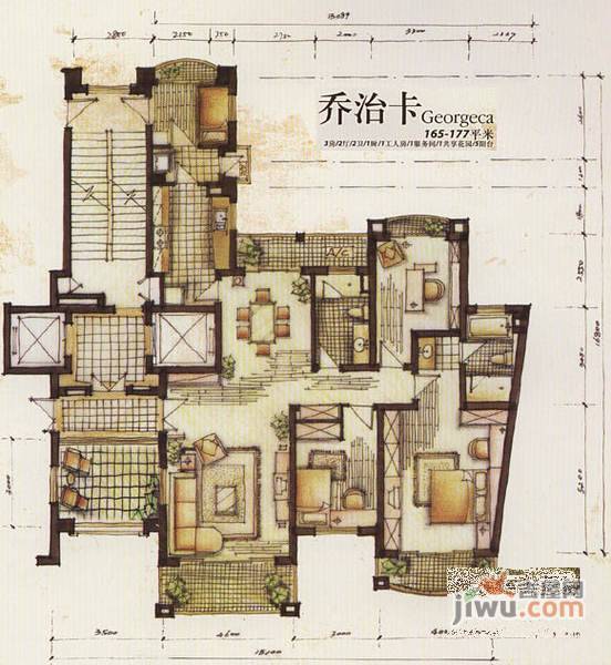 天域花园东区4室2厅2卫264㎡户型图