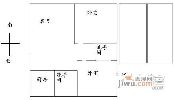 美之国花园2室2厅2卫户型图