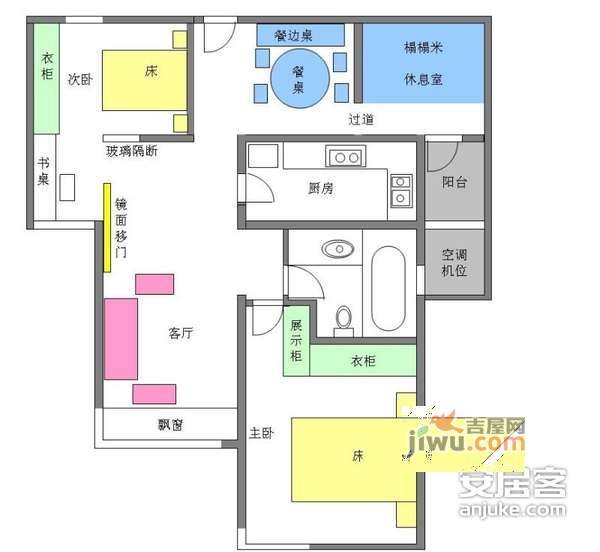 新未来花园潇邦东区2室1厅1卫88㎡户型图