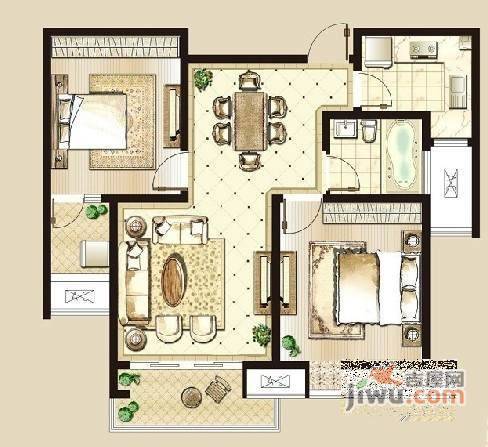 新未来花园潇邦东区3室1厅1卫户型图