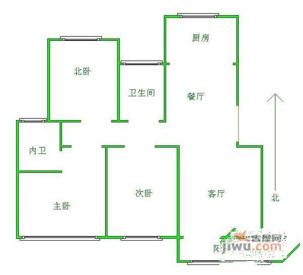 嘉和丽园3室2厅2卫127㎡户型图