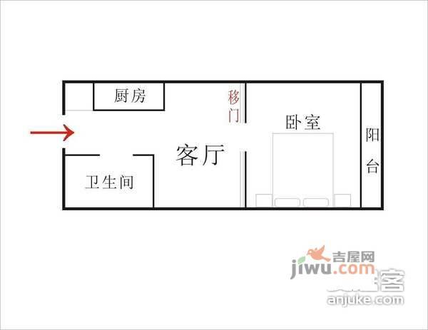 嘉和丽园1室1厅1卫62㎡户型图