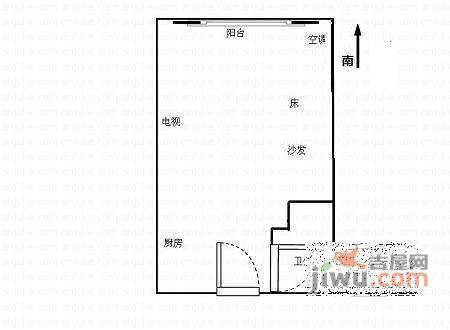 嘉和丽园1室1厅1卫62㎡户型图