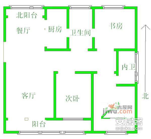 嘉和丽园3室2厅2卫127㎡户型图