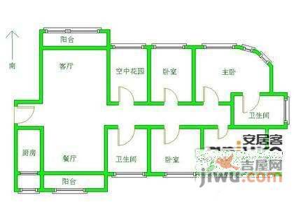 中海湖滨一号5室2厅2卫户型图