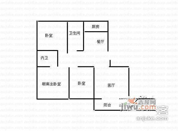 苏香名园5室2厅3卫205㎡户型图