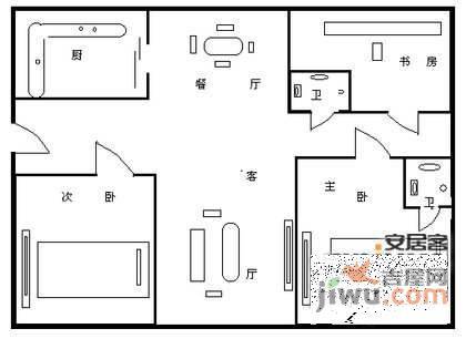 苏香名园4室2厅3卫户型图