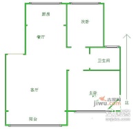香城花园四期2室2厅1卫125㎡户型图
