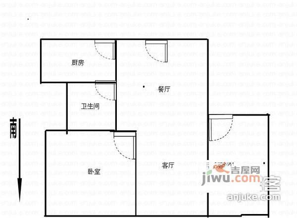 湖畔天城2室2厅1卫118㎡户型图