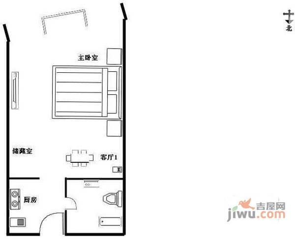 嘉业阳光假日1室1厅1卫125㎡户型图